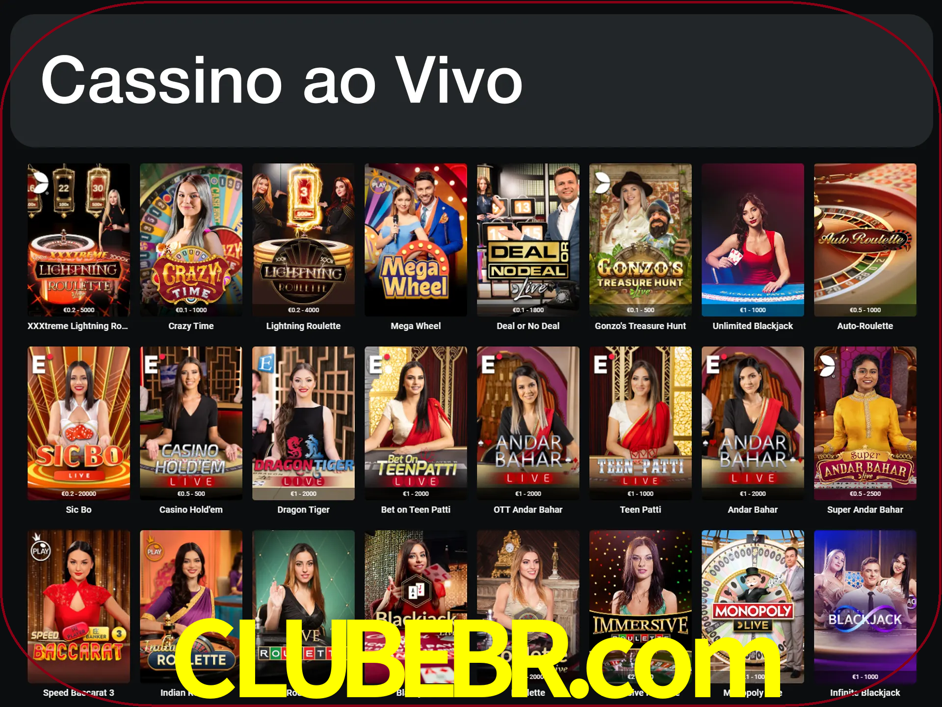 Jogue jogos de cassino com um verdadeiro dealer.