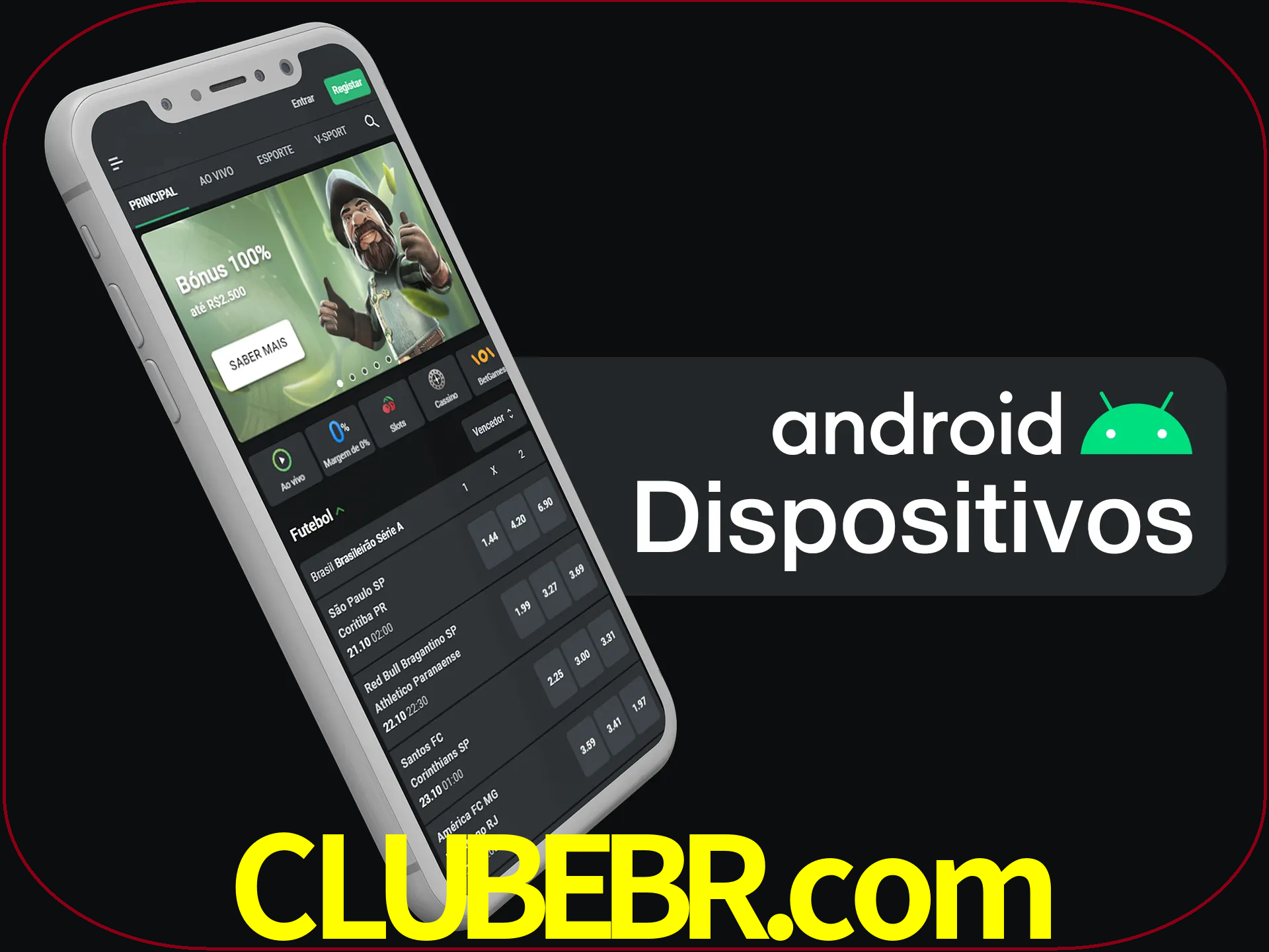 O aplicativo suporta a maioria de todos os dispositivos Android.
