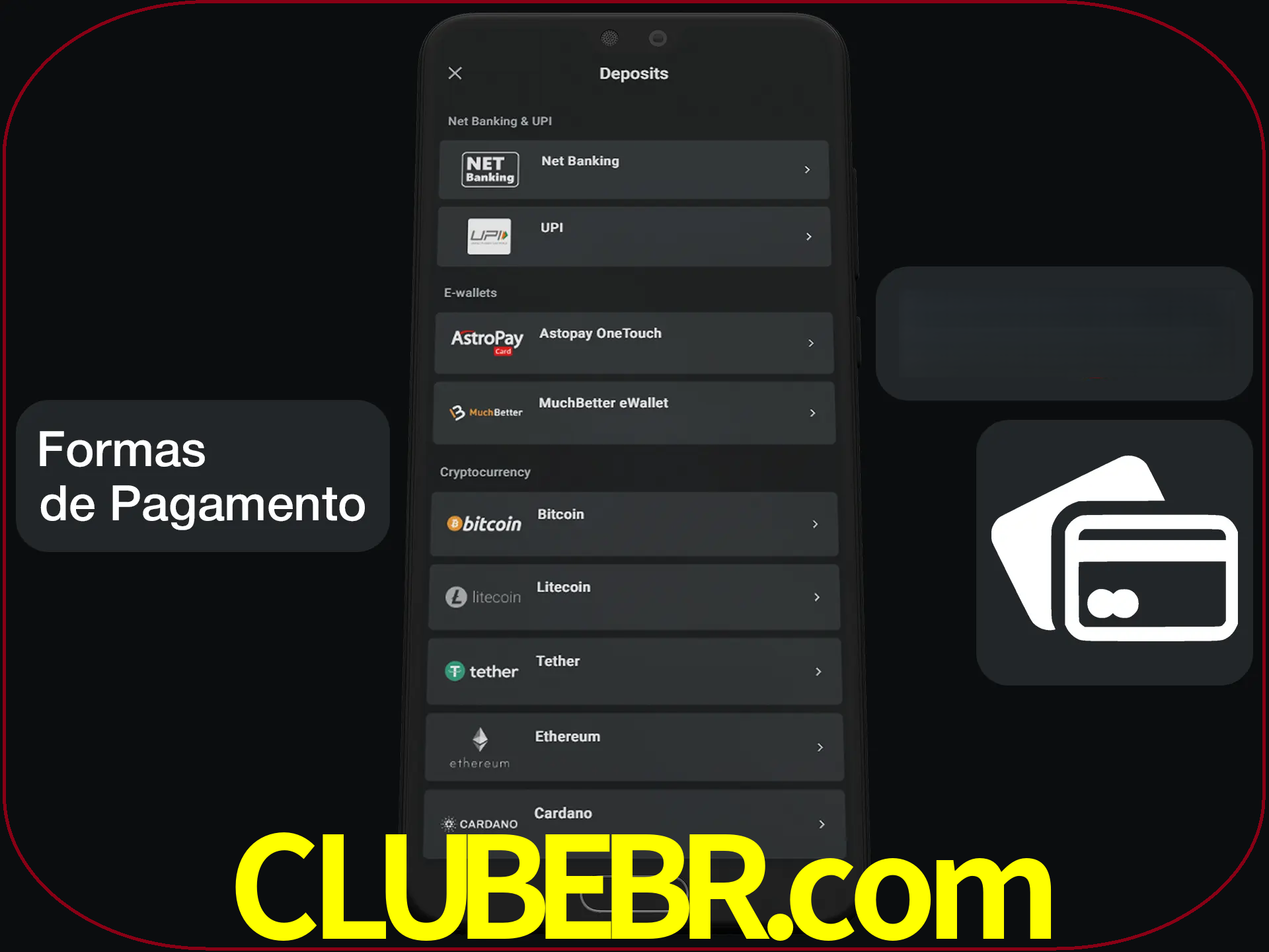 Escolha a forma de pagamento de sua preferência.