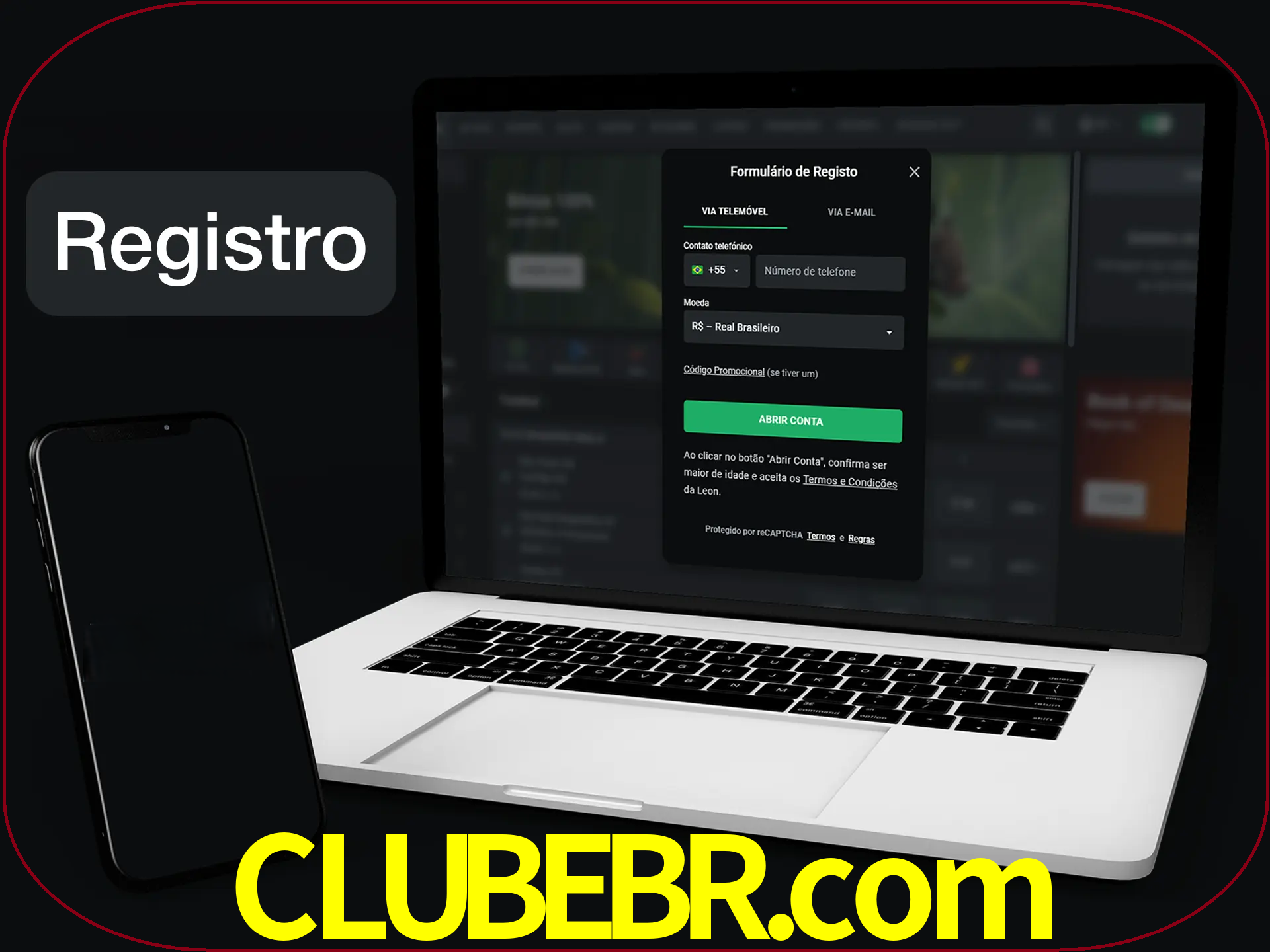 O registro na LeonBet é simples.