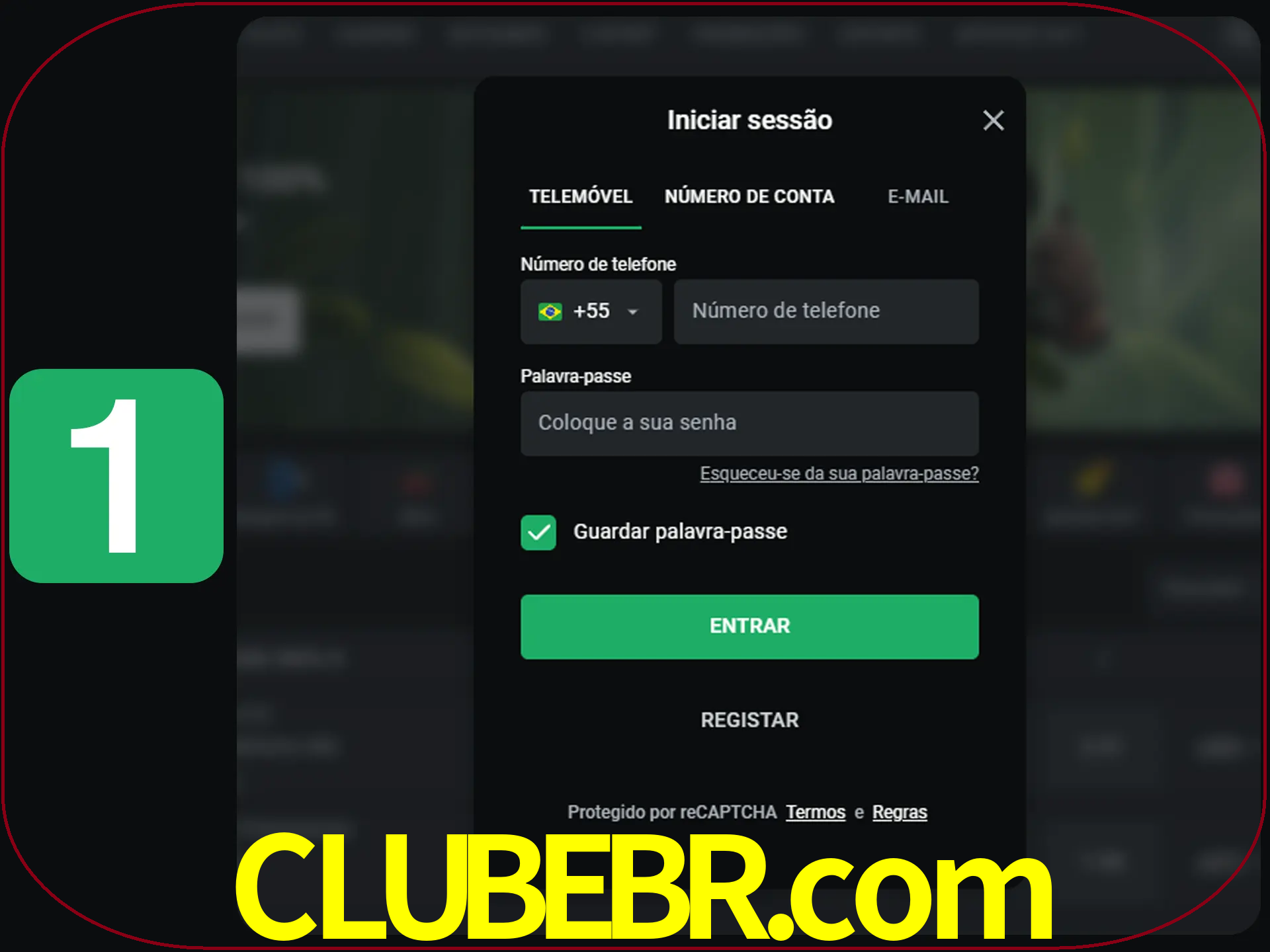 Clique no botão Entrar.